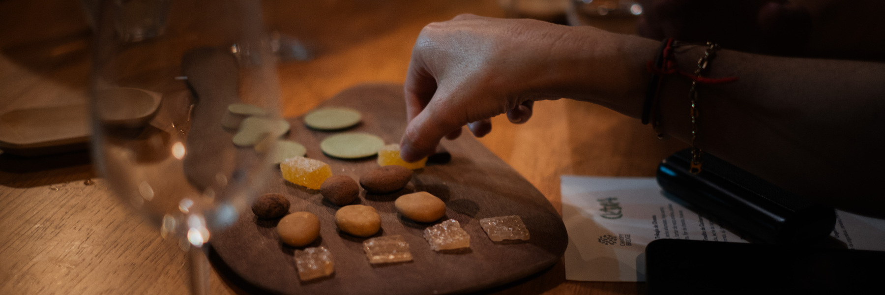 Petit four with macambo and other rainforest ingredients